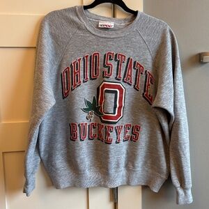 Ohio State Buckeyes vintage XL Bassett Walker raglan sweatshirt gray